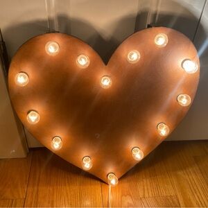 Metal heart hanging lamp / light, 18” x 18”